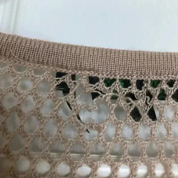 Tricotto Peach/Pink Mesh Cardigan Size  Small - Picture 6 of 16